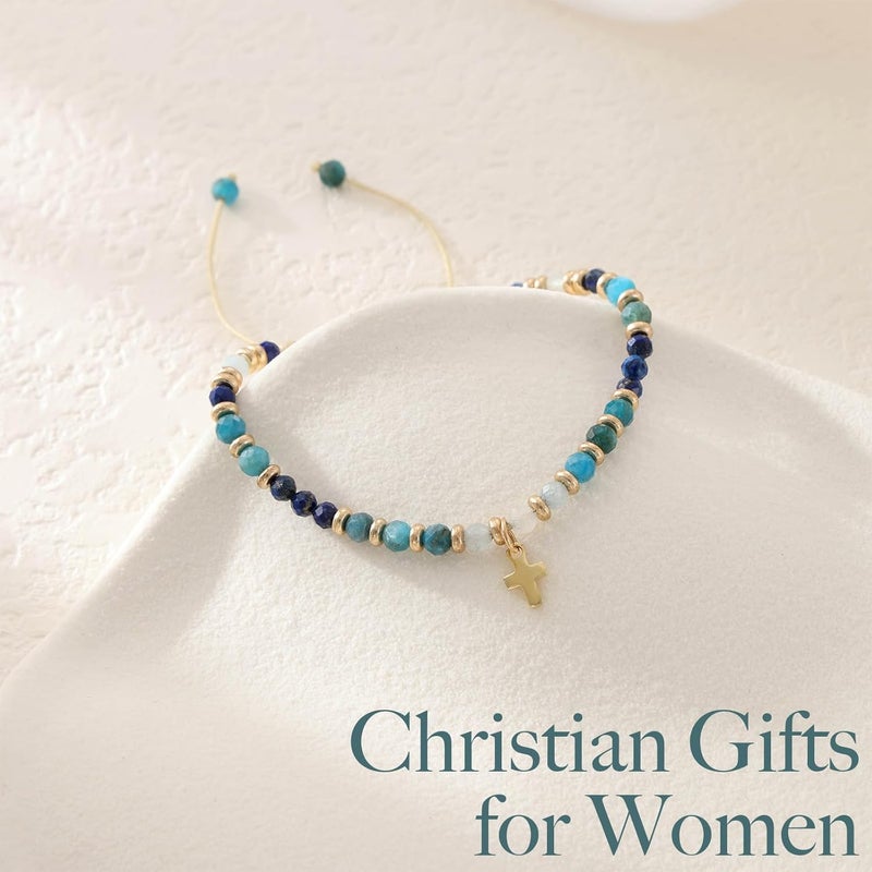 Pavolini Christian Gifts for Women, Cross Bracelet, Christian Gifts, Inspirational Gifts for Women, Natural Stone Bracelets, Religious Gifts for Woman - Image 3